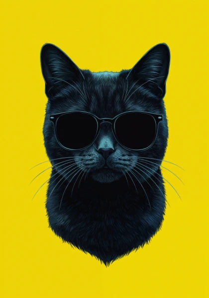 Black Cat On Yellow