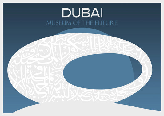 Dubai Museum Illustration - Blue Color