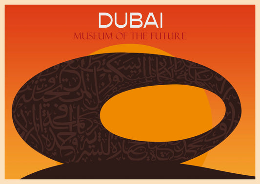 Dubai Museum of Future Illustration - Orange Color