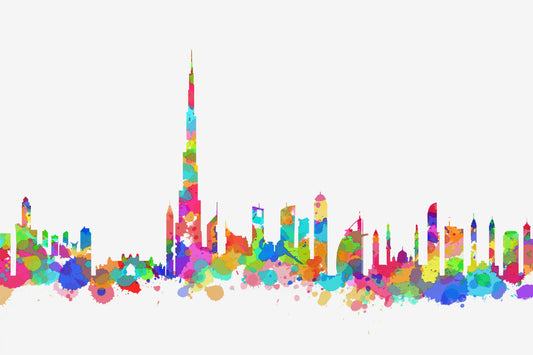 Colorful Dubai Skyline - Splash Art