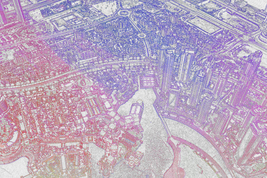 Dubai City Map - Ballpoint Style Art