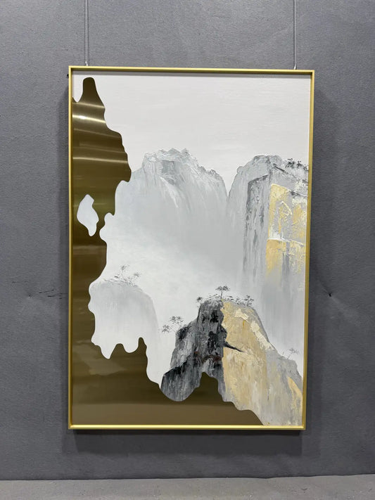 Gestural Hand Painted Abstract Wall Art Vertical Design | Art Smiley Decor UAE