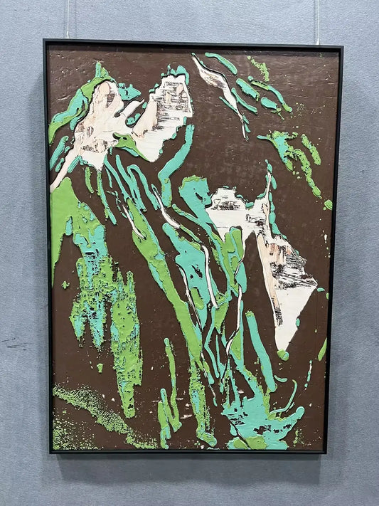 Brushstroke Hand Painted Abstract Wall Art Vertical Design | Art Smiley Decor UAE
