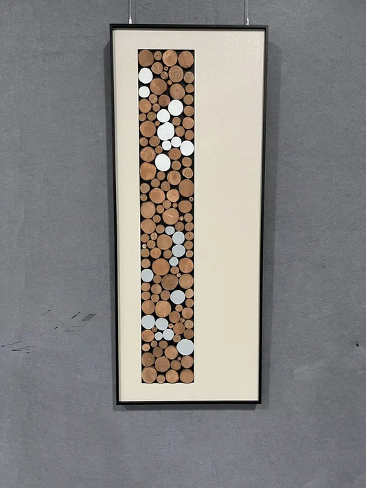 Raw Natural Wood Slice Wall Art Vertical Design | Art Smiley Decor UAE