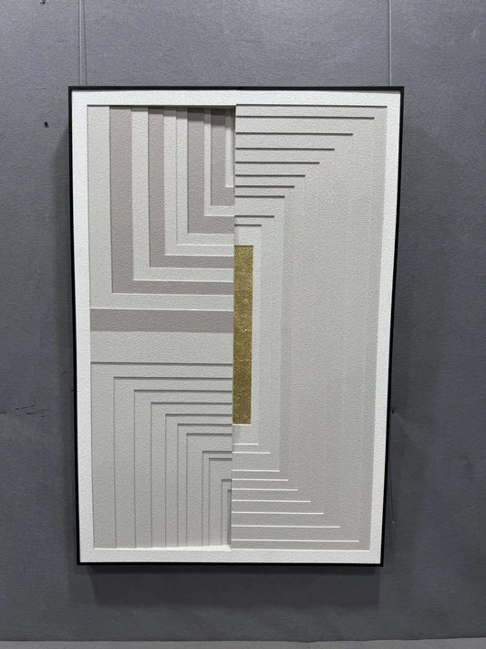 Metallic Gold Foil Abstract Wall Art Vertical Design | Art Smiley Decor UAE