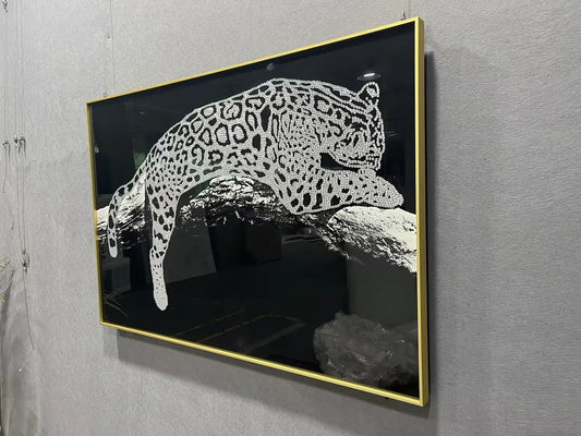 Crystal Leopard Wall Decor Landscape Design | Art Smiley Decor UAE