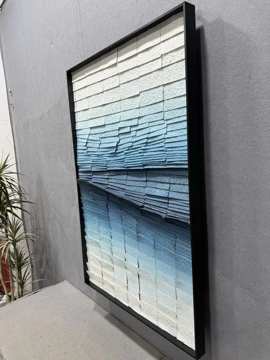 Sculpted Paper Art Contemporary Wall Decor Vertical Design | Art Smiley Decor UAE