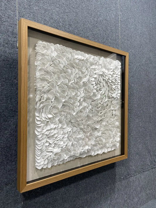 Sculpted Leather Texture Abstract Wall Decor Square Design | Art Smiley Decor UAE