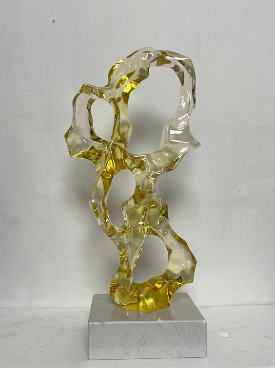 Gold Bubble Resin Marble Sculpture