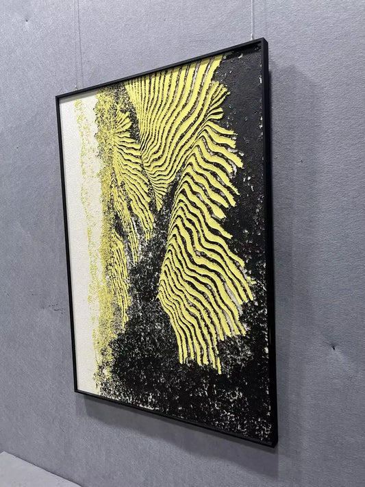 Layered Hand Painted Abstract Wall Art Vertical Design | Art Smiley Decor UAE