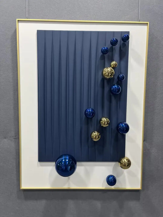 Stitched Leather Texture Abstract Wall Decor Vertical Design | Art Smiley Decor UAE