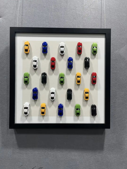 Toy Car Shadow Box Wall Decor Square Design | Art Smiley Decor UAE