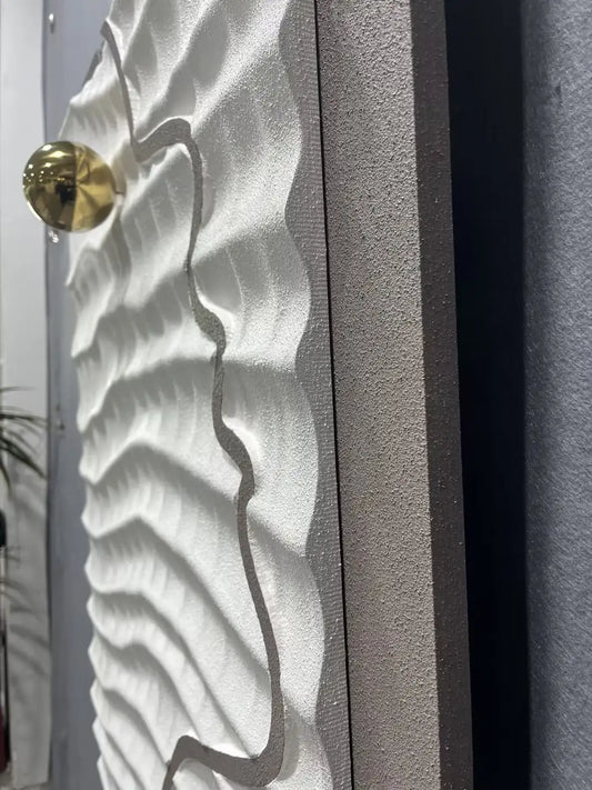 Oak Wood Carving Hand Painted Wall Art Vertical Design | Art Smiley Decor UAE