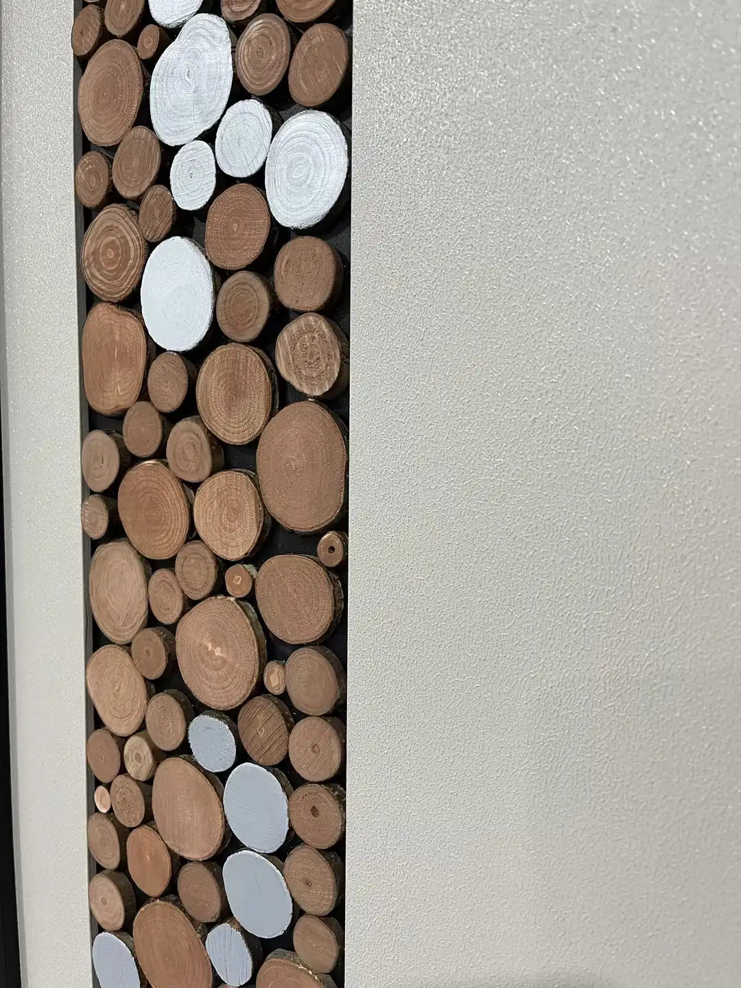 Raw Natural Wood Slice Wall Art Vertical Design | Art Smiley Decor UAE