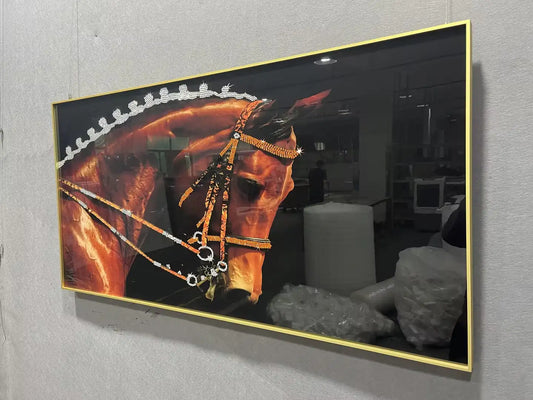 Crystal Horse Luxury Wall Art Landscape Design | Art Smiley Decor UAE