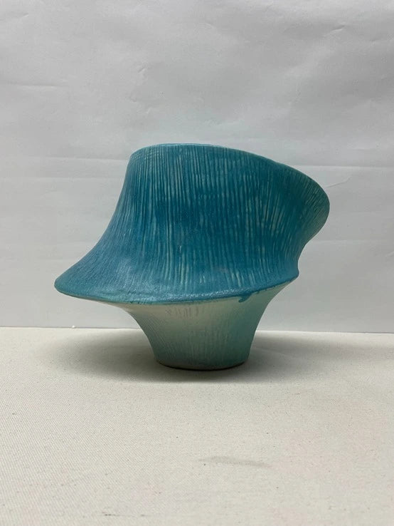Turquoise Wave Ceramic Bowl