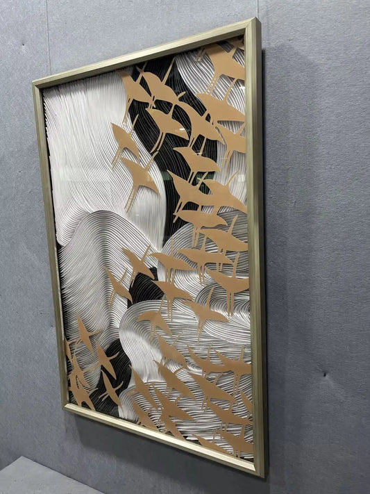 Folded Paper Art Contemporary Wall Decor Vertical Design | Art Smiley Decor UAE