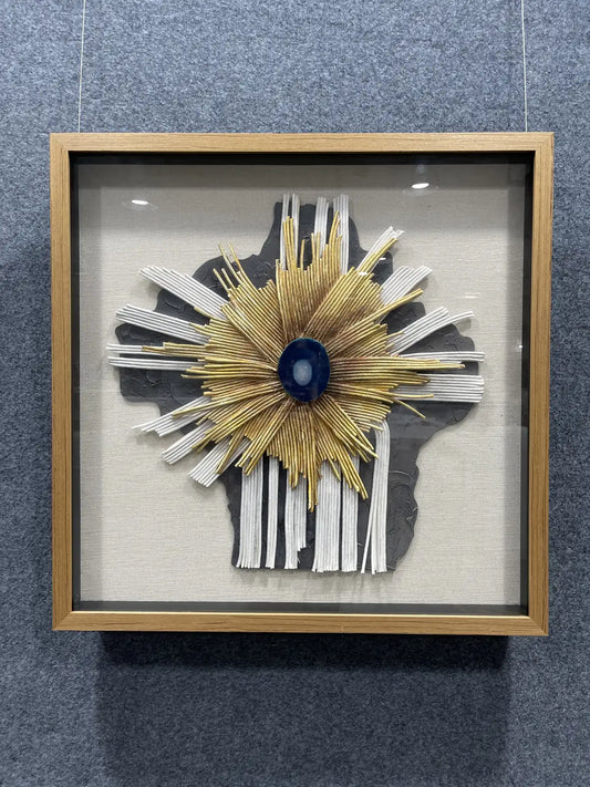 Feathered Paper Art Contemporary Wall Decor Square Design | Art Smiley Decor UAE