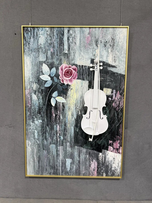 Splatter Hand Painted Abstract Wall Art Vertical Design | Art Smiley Decor UAE