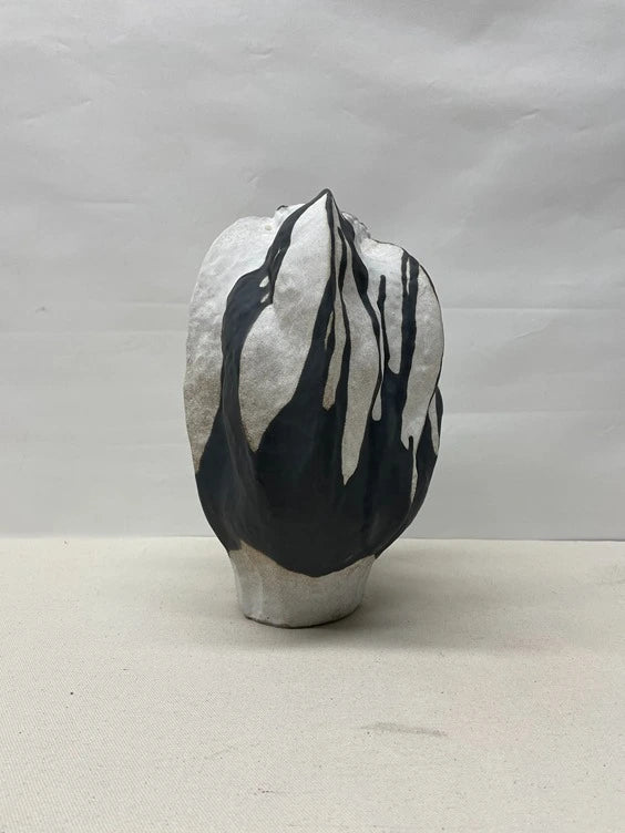Striped Belly Ceramic Vase