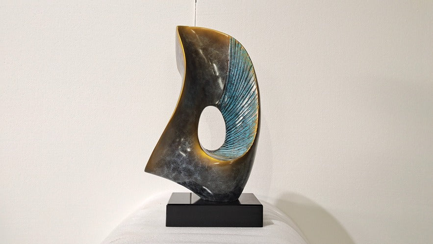 Abstract sculpture on a white background