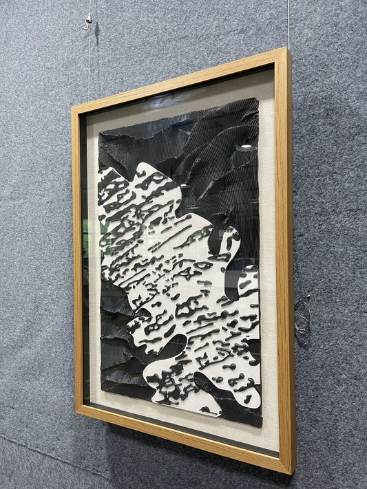 Woven Paper Art Contemporary Wall Decor Vertical Design | Art Smiley Decor UAE