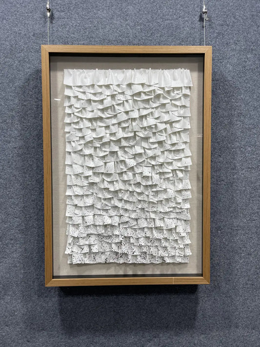 Buff Leather Texture Abstract Wall Decor Vertical Design | Art Smiley Decor UAE