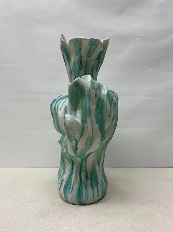 Ribbon Tall Ceramic Vase