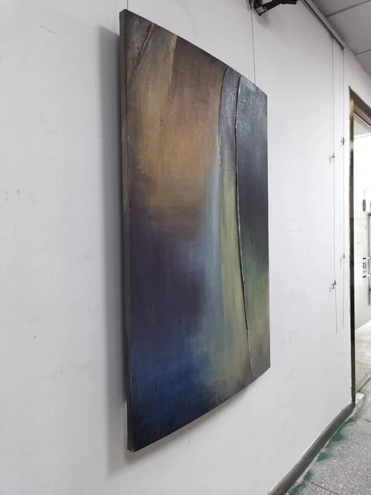 Rough Hand Painted Abstract Wall Art Vertical Design | Art Smiley Decor UAE