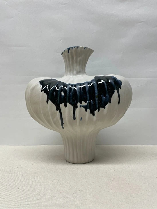 Ink Drip Ceramic Vase