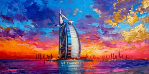 Oil Painting Style Cityscape Of The Burj Al Arab H