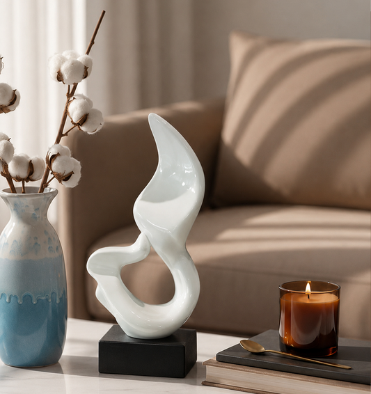 White Flow Resin Sculpture