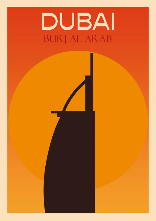 Burj Al Arab Illustration - Orange Background