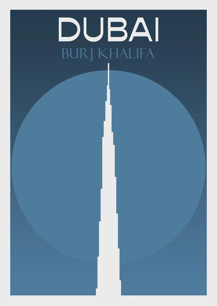 Burj Khalifa Illustration - Blue Background