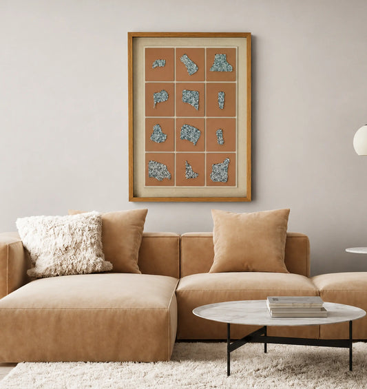 Cobalt Acrylic Abstract Wall Art - Vertical Design