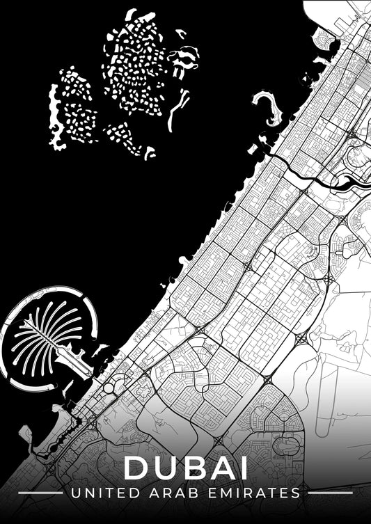 UAE Map Outline Blue and White