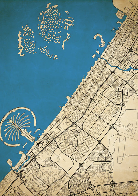 UAE Black Outline Digital Map