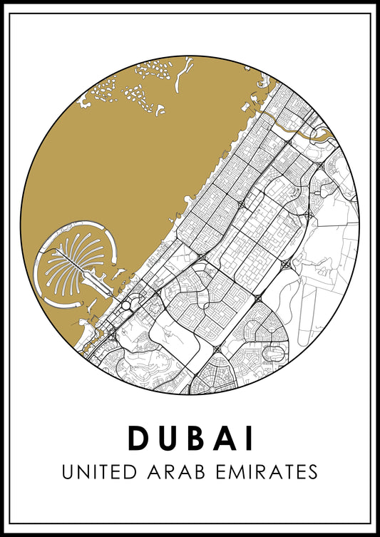 UAE Map Outline Circle