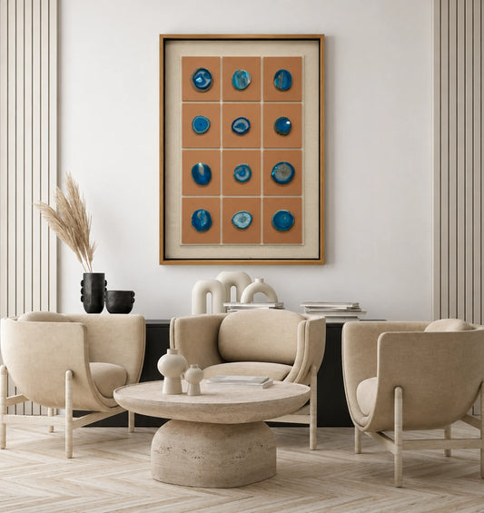 Earthy Acrylic Abstract Wall Art - Vertical Design