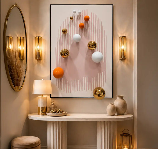 Orbit of Luxury Acrylic Abstract Wall Art - Vertical Design