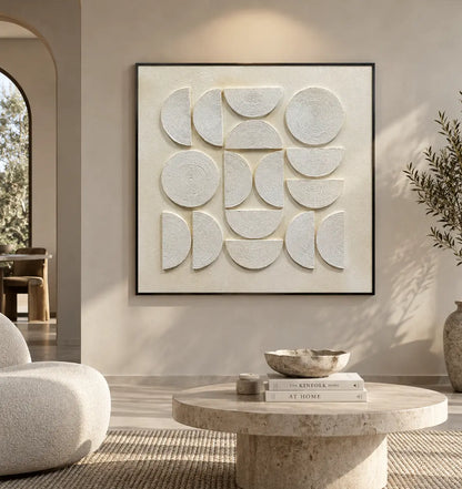 Grain Wood Carving Hand-Painted Wall Art - Square Design