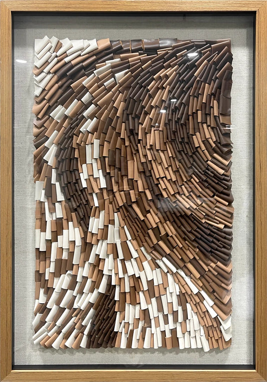 Tooled Leather Texture Abstract Wall Decor - Vertical Design