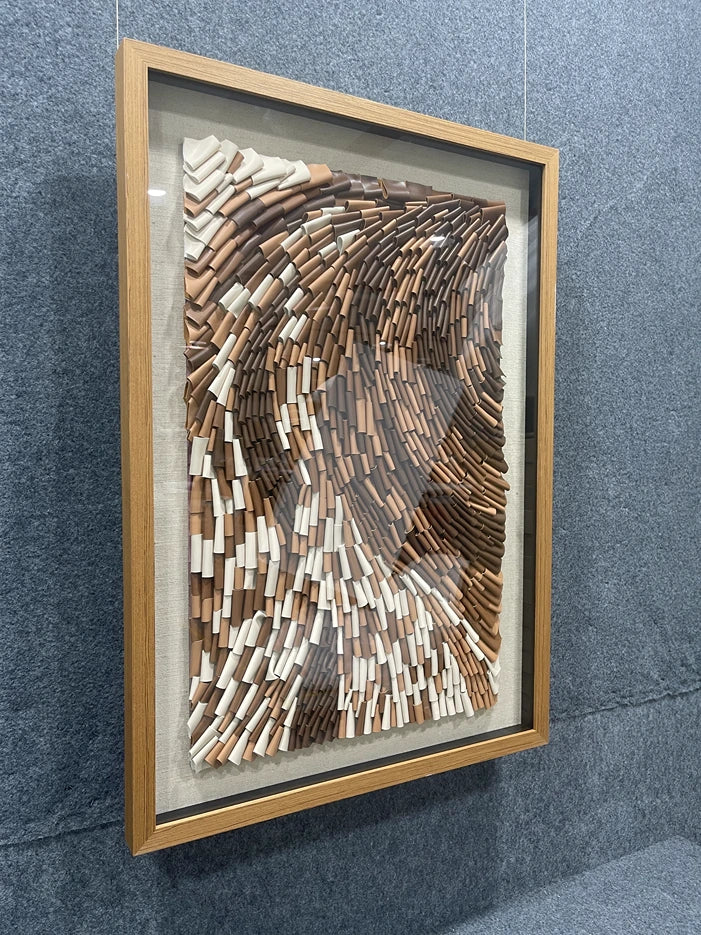 Tooled Leather Texture Abstract Wall Decor - Vertical Design