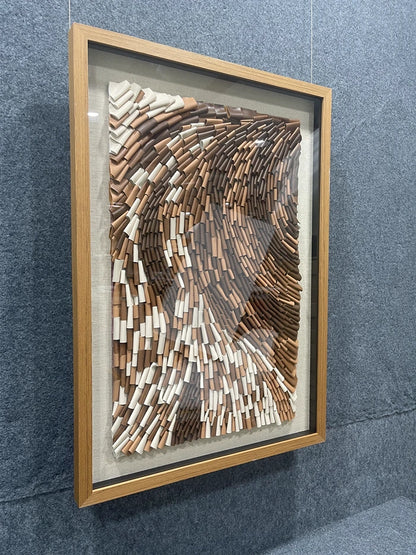 Tooled Leather Texture Abstract Wall Decor - Vertical Design