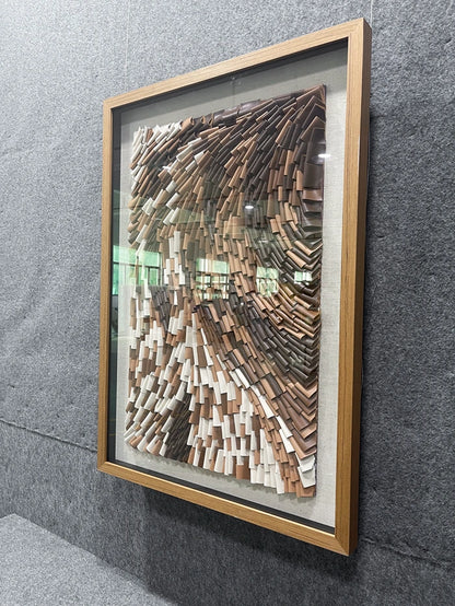 Tooled Leather Texture Abstract Wall Decor - Vertical Design