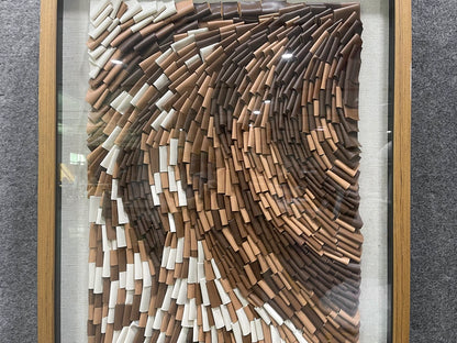 Tooled Leather Texture Abstract Wall Decor - Vertical Design