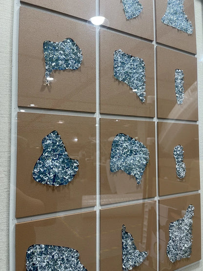 Cobalt Acrylic Abstract Wall Art - Vertical Design