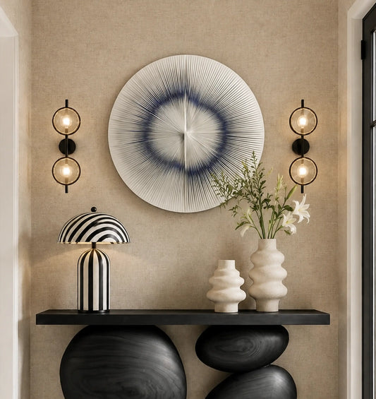 Leather Texture Abstract Wall Decor - Round Design