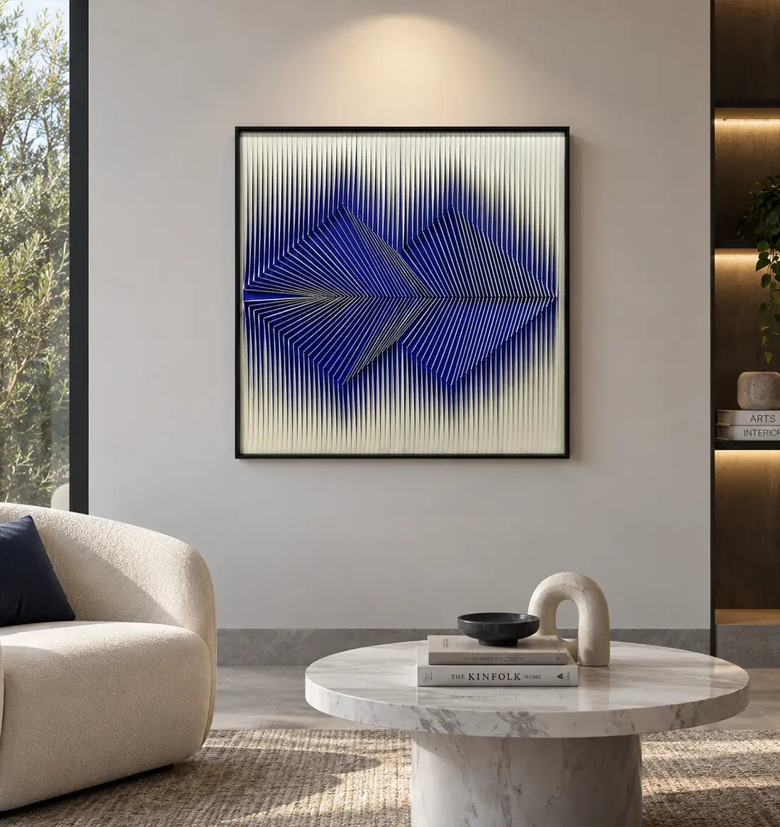 Leather Texture Abstract Wall Decor - Square Design