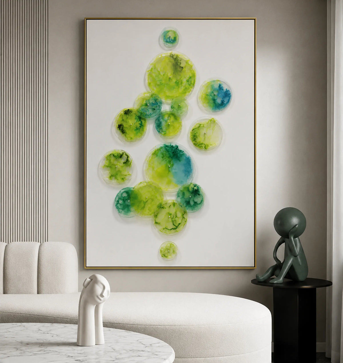 Midnight Acrylic Abstract Wall Art - Vertical Design
